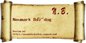Neumark Bódog névjegykártya